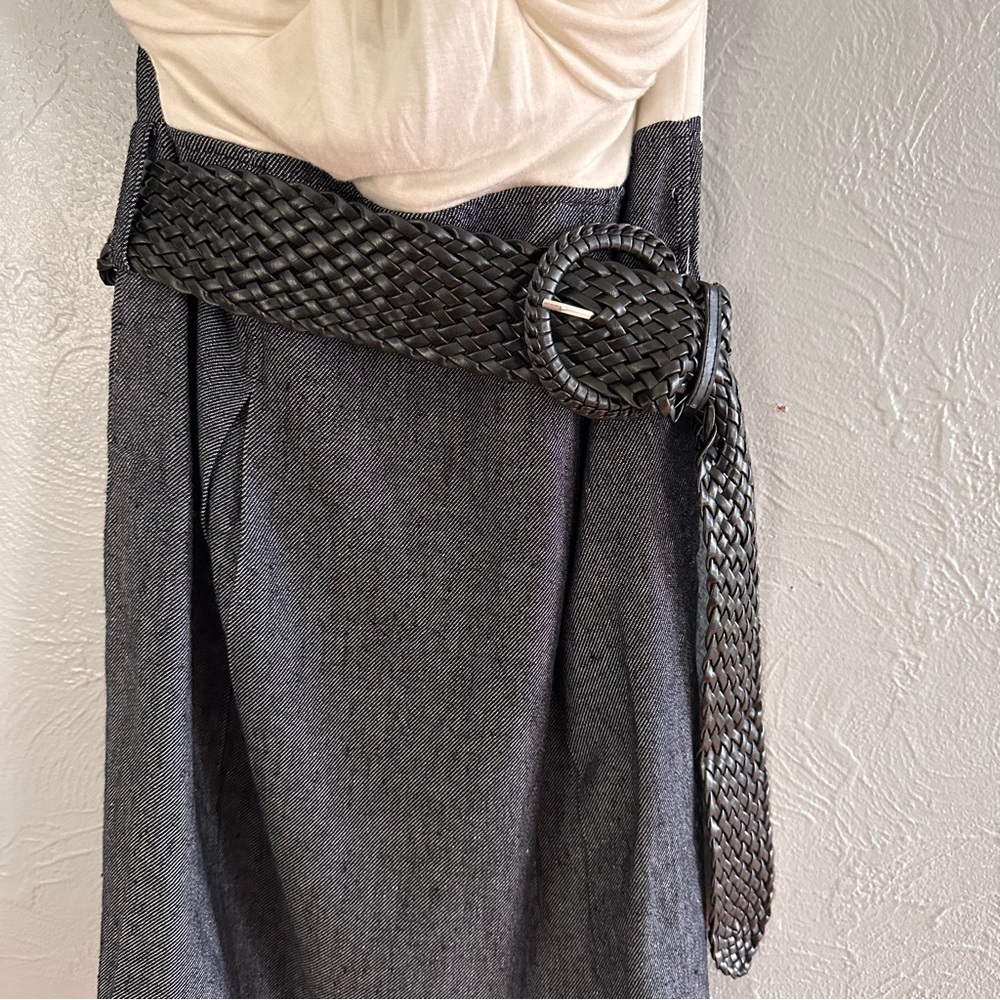 Strapless Colorblock Mini Dress w/ Braided Belt | Size M - Picture 3 of 8